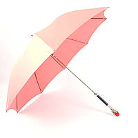 Эксклюзивный стильный женский зонт-трость, полуавтомат, 8 спиц, розовый без принта, в подарочной коробке