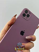 Чехол с квадратными бортами на Айфон 11 Про Макс Фиолетовый , Silicone Case для iPhone 11 Pro Max Blackcurrant