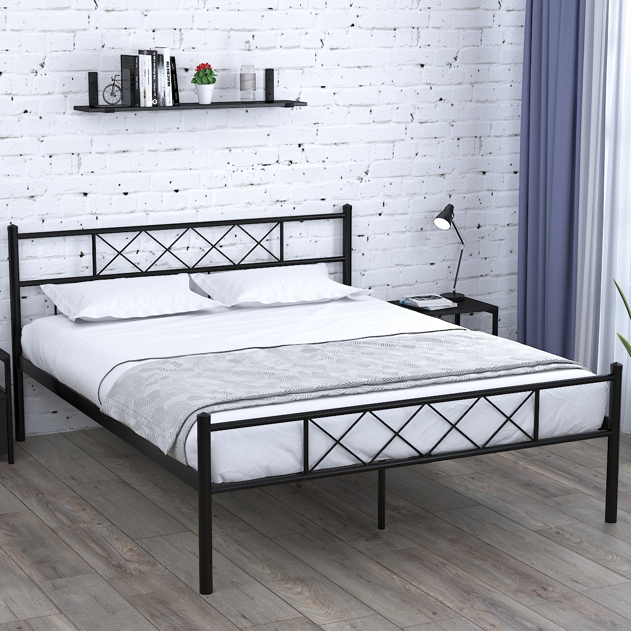 Ліжко Сабріна двоспальне з нижнім ТМ Loft design