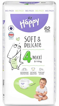 Підгузки дитячі Bella Happy 4 Big Pack (8-18 кг) 62 шт