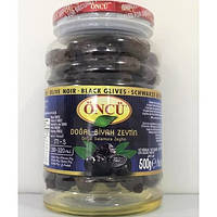 Натуральные черные оливки ONCU 500 г. калибр M*S ( 261-320 шт 1кг.)