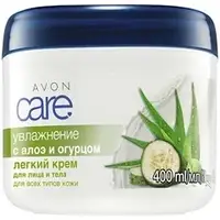 Легкий крем для обличчя і тіла з огірком і алое Avon Care, 400 мл