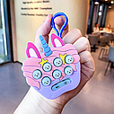 Електронний Міні Pop It брелок С64476 з підсвічуванням Інтерактивна розвивальна іграшка-антистрес Єдиноріжка, фото 3