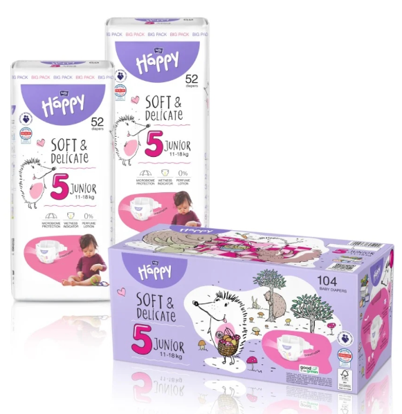 Підгузники дитячі Bella Happy 5 Big Box (12-25 кг) 208 шт