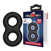 Двойное эластичное кольцо для продления эрекции LYBAILE Crazy Bull черный Talla