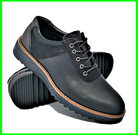 Мужские Мокасины Черные Туфли Кожаные (размеры: 45) - 1663 топ