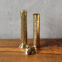Металлическая цилиндрическая подставка "Плетение" для ароматических благовоний палочек индийский стиль
