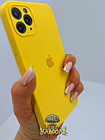 Чехол с квадратными бортами на Айфон 11 Про Желтый , Silicone Case для iPhone 11 Pro Yellow