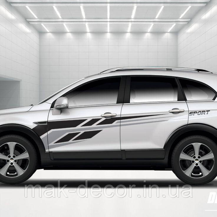 Вінілові наклейки на авто " Полоси 080 Sport " 40х240 см ліва і права