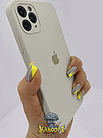 Чехол с квадратными бортами на Айфон 11 Про Молочно - Белый , Silicone Case для iPhone 11 Pro Antique white