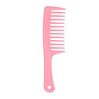 Гребень для волос с ручкой и широкими зубцами Wide Tooth Comb пластиковый 25 см розовый