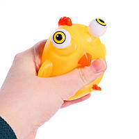 Игрушка антистресс для рук глазастик  желтый  Цыпленок 6*8*8.5см