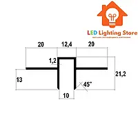 Профіль тіньового шва роздільний ПСЛ-10 шириною 10 мм довжина 2500мм