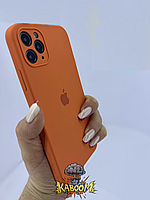 Чехол с квадратными бортами на Айфон 11 Про Оранжевый , Silicone Case для iPhone 11 Pro Orange