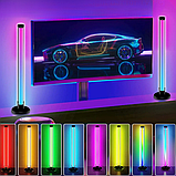 Підлоговий кутовий RGB торшер Led. Світлодіодне підсвічування з режимами. Кутовий світильник світлодіодний з пультом, фото 4