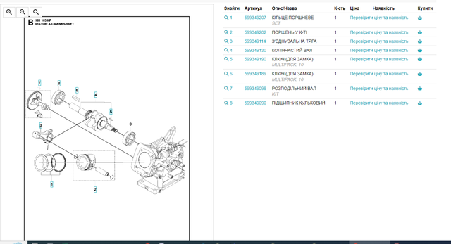 Деталювання двигуна Husqvarna Деталювання двигуна Husqvarna