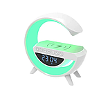 Настільна смарт-лампа-нічник із бездротовою зарядкою і Bluetooth-колонкою G-SmartLED RGB Night Light BT-3401, фото 5