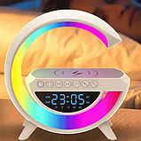 Настільна смарт-лампа-нічник із бездротовою зарядкою і Bluetooth-колонкою G-SmartLED RGB Night Light BT-3401, фото 2