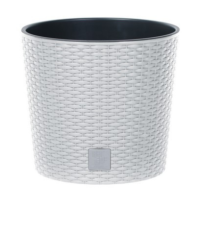 Горщик з кашпо для рослин Prosperplast Rato Round - білий, 7,5/8,7 л, фото 1