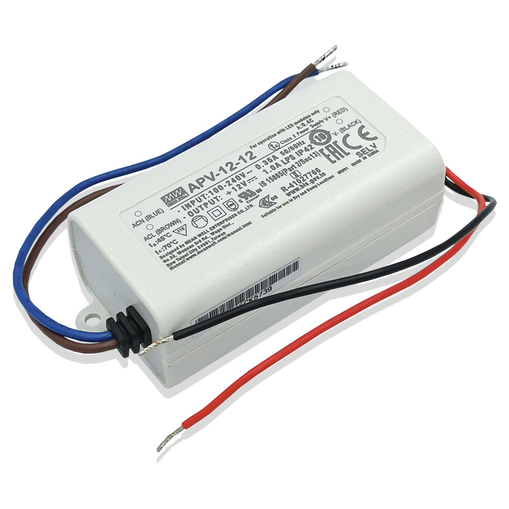Блок живлення драйвер Mean Well 12W 12V 1А IP42 APV-12-12