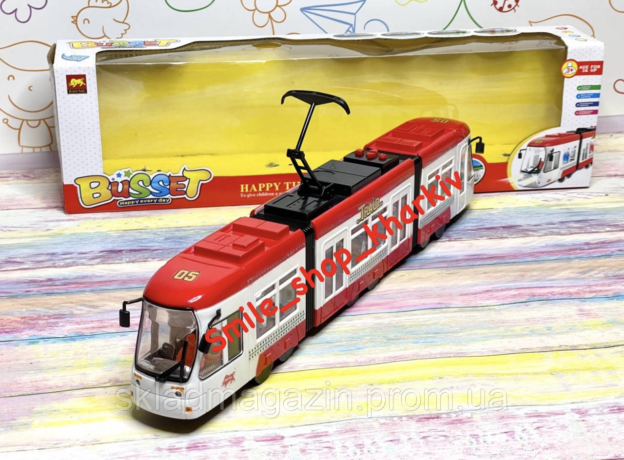 Дитячий музичний трамвай.Інерційний іграшковий трамвай.Дитячий міський електротранспорт - фото 4 - id-p2085466384