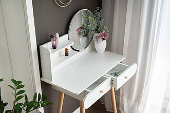 Туалетний столик MILA Білий з Дзеркалом