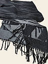 Шарф чоловічий чорно-сірий стильний модний ЕА 190*30 см (Туреччина), фото 2