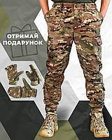 Штани софтшелл мультикам водонепроникні демісезонні тактичні штани softshell multicam зимові на флісі