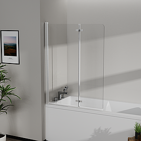 Скляна шторка для ванни AVKO Glass RDW02-J2 60+40x140 Silver