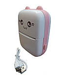 Термопринтер Portable Mini Printer (MX06) дитячий портативний з термодруком Рожевий, фото 2