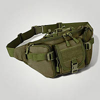 Сумка поясная тактическая / Мужская сумка на пояс / Армейская сумка. RT-385 Цвет: зеленый