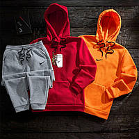 Nike Худи оранжевый+ худи красное+ штаны серые