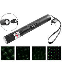 Мощная лазерная указка / пушка / лазер зеленый Green laser pointer JD-303, 1 насадка, ключ блокировки