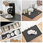 Суперпоглинальний килимок нековзний для сушіння посуду суперабсорбувальний 49*39 см Чорний Big, фото 2