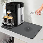 Суперпоглинальний килимок нековзний для сушіння посуду суперабсорбувальний 49*39 см Чорний Big, фото 3