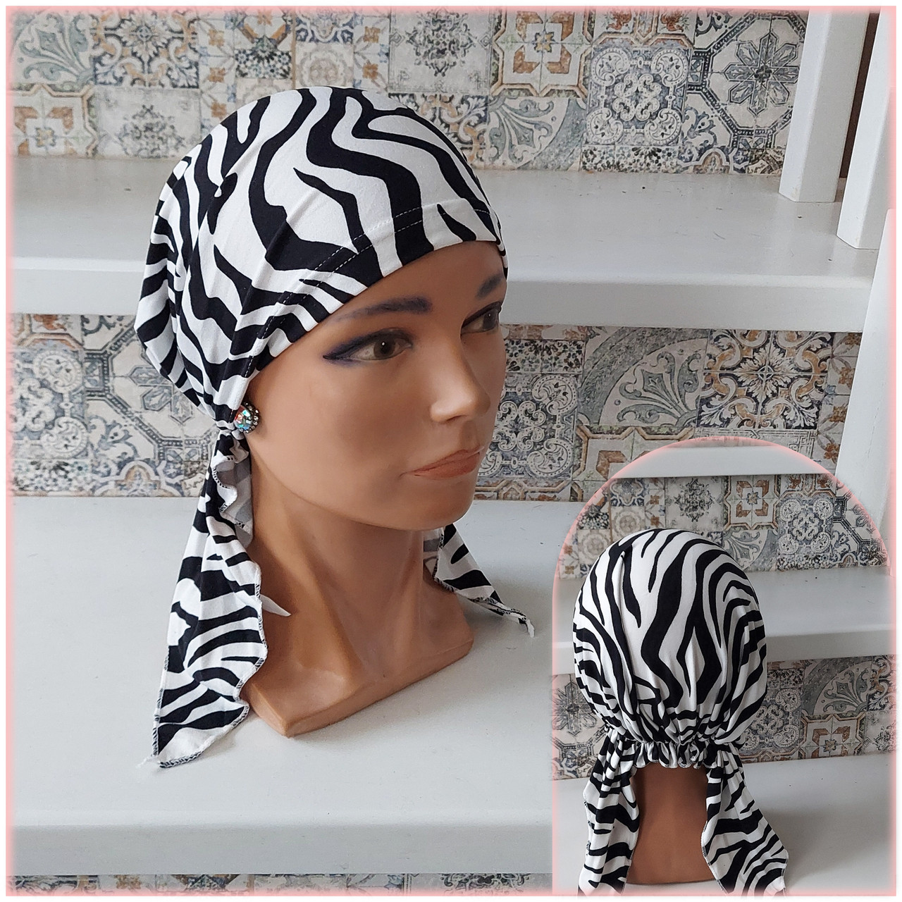 Шапка косинка трикотажна для алопеції (онко) KRALIA- 10, фото 1