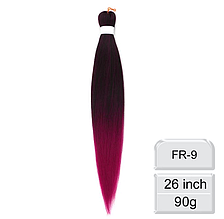 Канекалон чорний+вишневий червоний махагон ізі брейд омбре Easy Braid Низькотемпературний матеріал EZ FR-9
