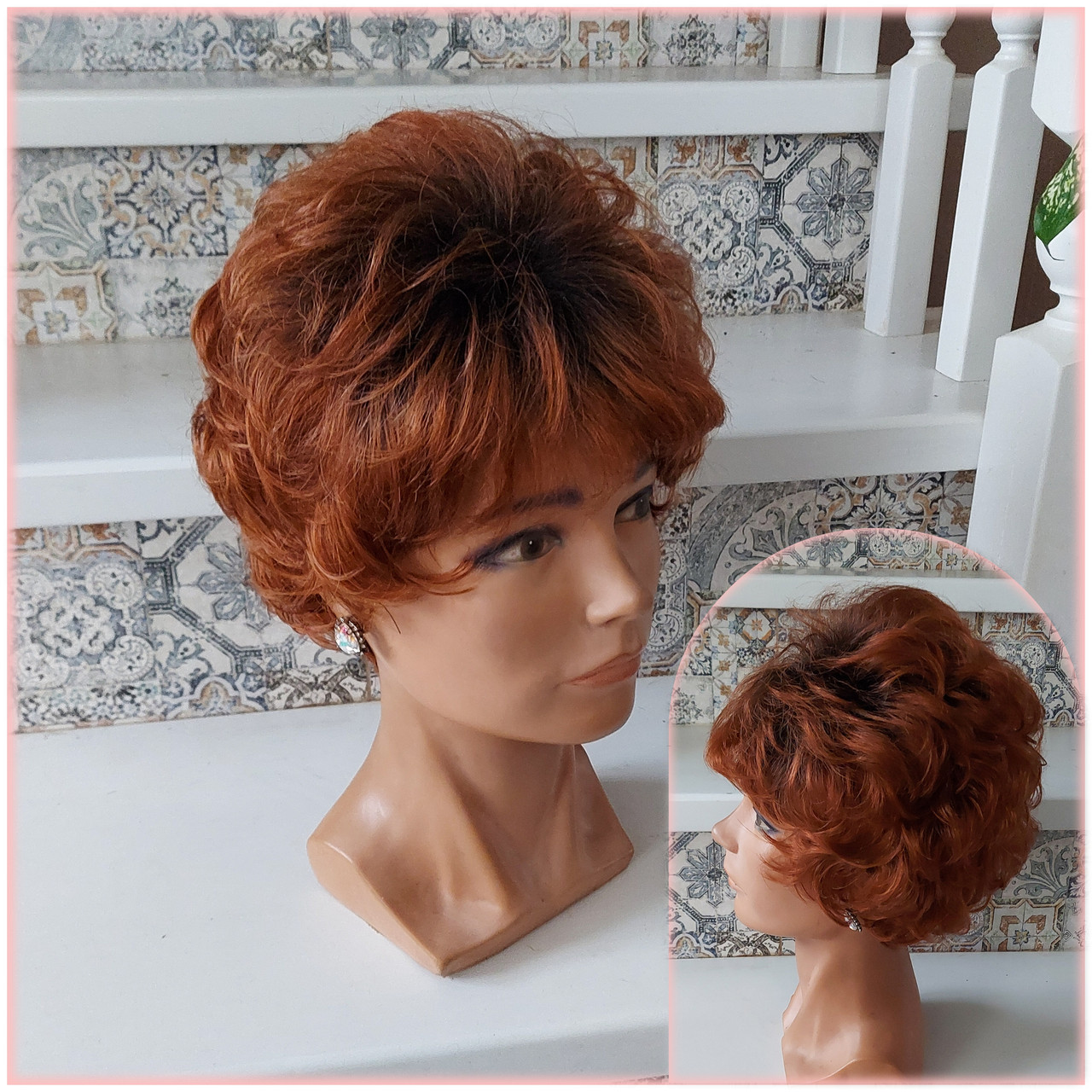 Перука кучерява пишна з канекалону "П'ЄХА" темно-мідний FLORA-984YS1B, фото 1