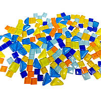 Набір шматочків мозаїки камінці мікс Желтый,голубой 200 г 150-170 шт. каміння декоративне для декору