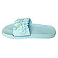 Жіночі шльопанці бірюзові з квітами Гіпаніс сланці, фото 3