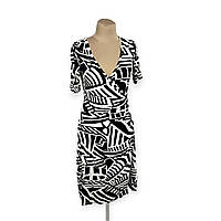 Сукня стильна Chillytime, міді, якісна, З чорно білим візерунком, Розмір S (34), Відмінний стан