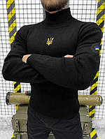 Свитер полиция с гербом, гольф черный мужской полицейский, свитер форменный военный черный pd307 XL