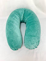 Подушка подкова для беременных и кормления ребенка велюр Comfort ТМ Лежебока смарагдовий