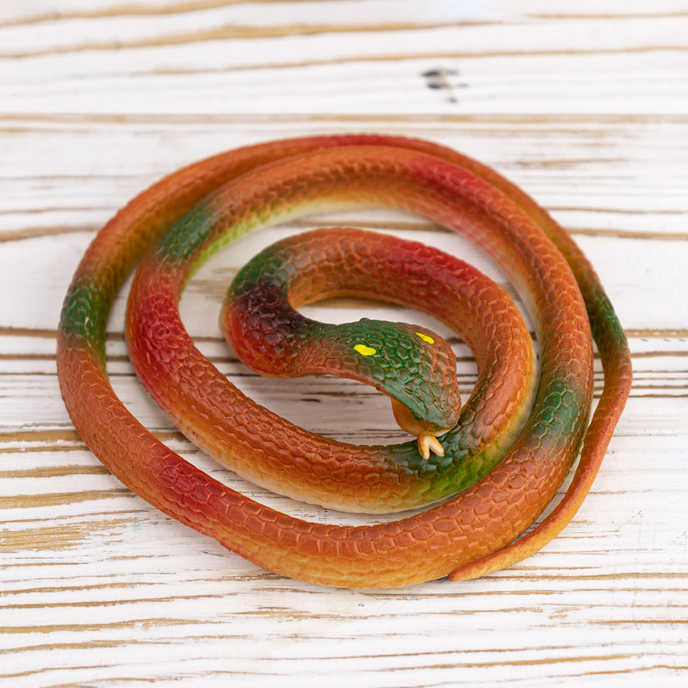 Гумова змія 70см (помаранчева) - фото 1 - id-p2085511797