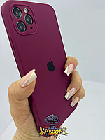 Чохол з квадратними бортами на Айфон 11 Про Бордовий , Silicone Case для iPhone 11 Pro Maroon