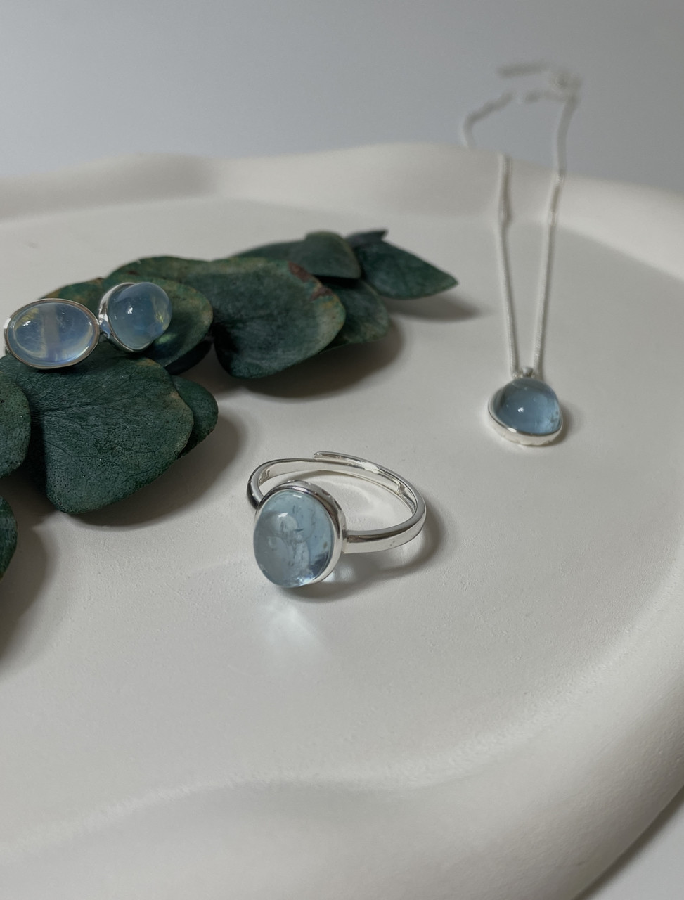 Набор серебряный Аквамарин, подвеска + серьги с нежно-голубым натуральным камнем, серебро 925 пробы - фото 9 - id-p2021655331