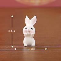 Мініатюра малюк кролик із двома лапками 2.8*1.1 см Білий