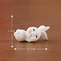 Мініатюра малюк кролик з однією лапкою 3.1*1.3 см Білий