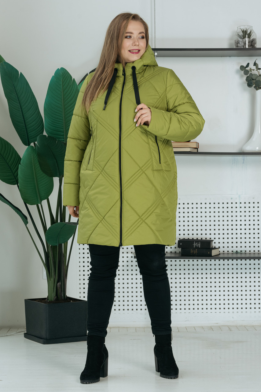 Удлиненная куртка женская демисезонная большие размеры 54-64 джинс - фото 8 - id-p2085551611