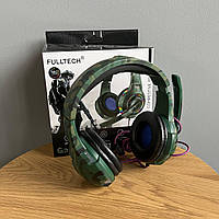 Игровые наушники проводные с микрофоном Fulltech FH-04 с хорошим звуком и подсветкой геймерские VIC